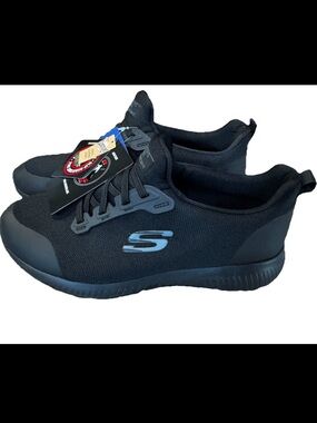 Skechers Work Relaxed Fit Squad Slip Resistant Work Shoe Womens Size 9.5 Black